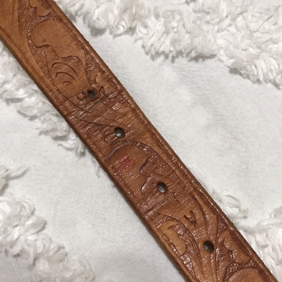 Vintage Wesco Tan Southwest Tool Embossed Top Grain Cowhide Leather Belt 24 - Picture 9 of 10